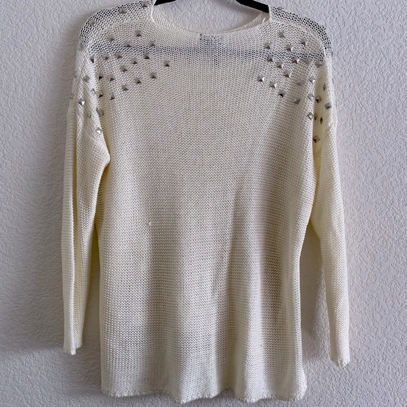Nollie Off white sweater top with studs | Size XS - Picture 2 of 5